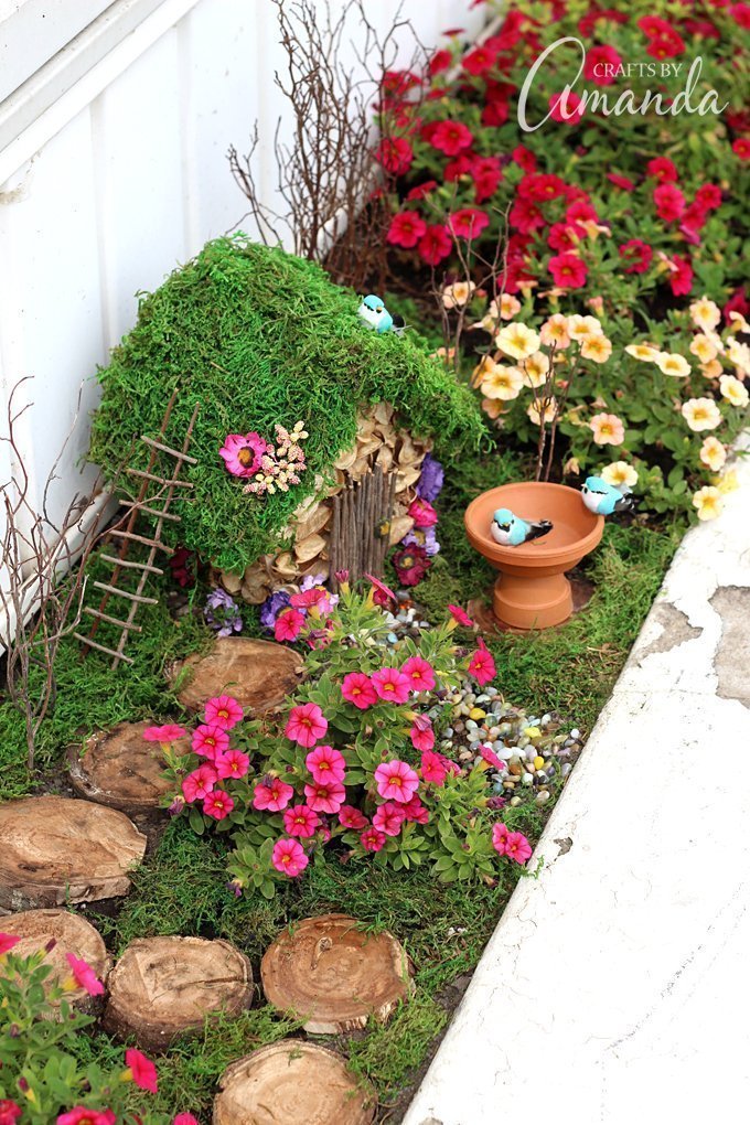 fairy garden miniature spring gardens outdoor mini plants rockies outside diy backyard yard designs decor flower tree