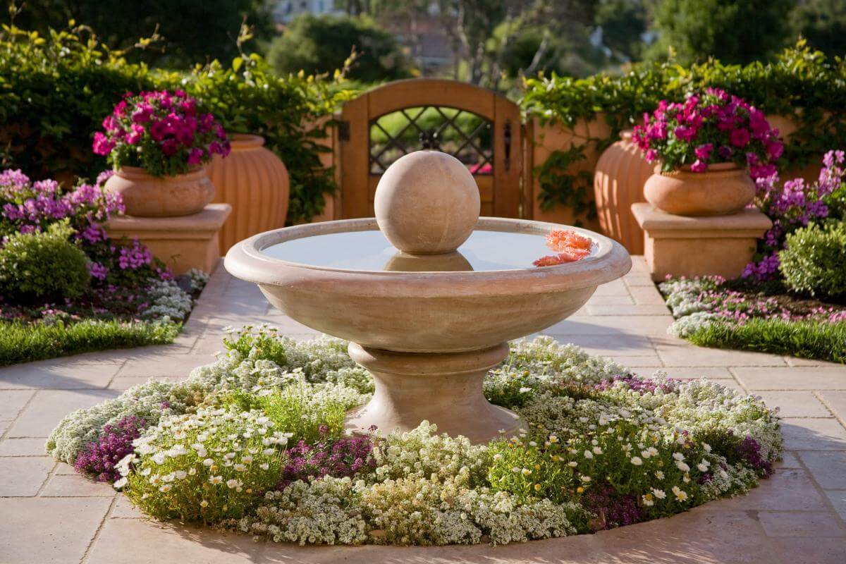 Elegant Mediterranian Inspired Fountain Bed