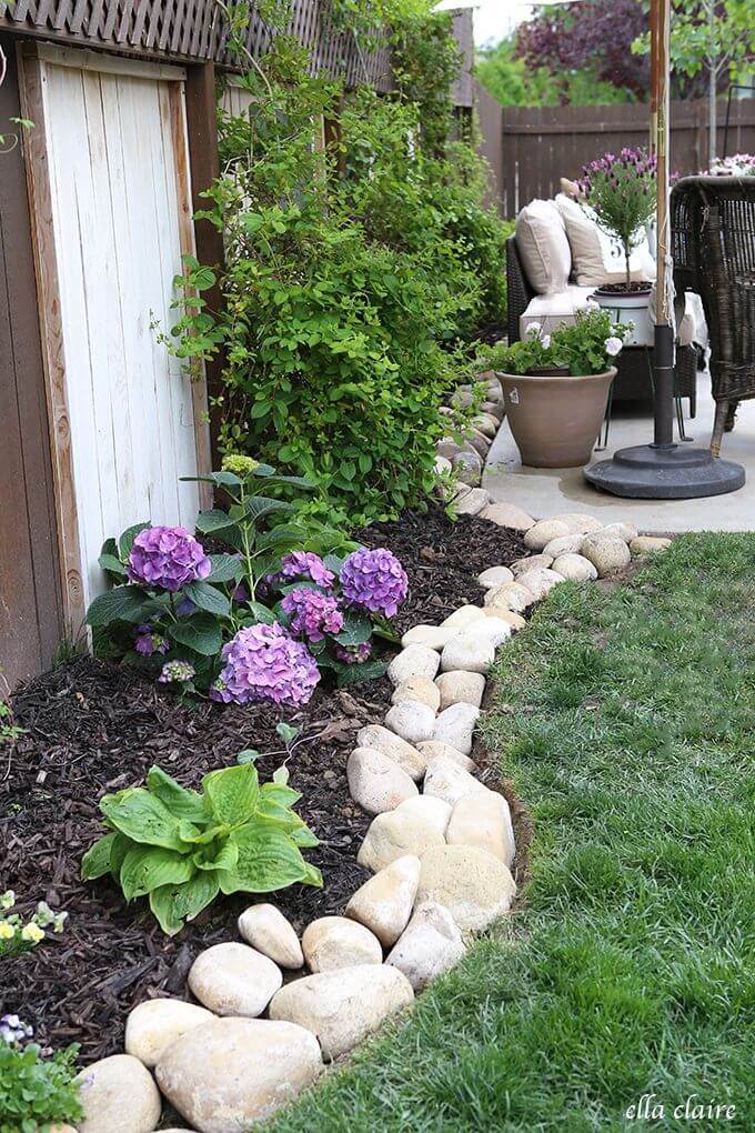 garden diy rocks rock flower bed projects simple super designs homebnc
