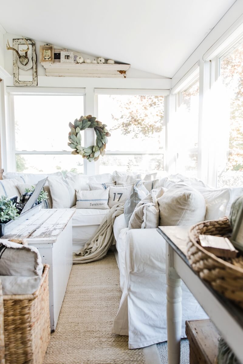 farmhouse room decor living fall sunroom coastal cozy sun liz marie neutral inspired designs homebnc